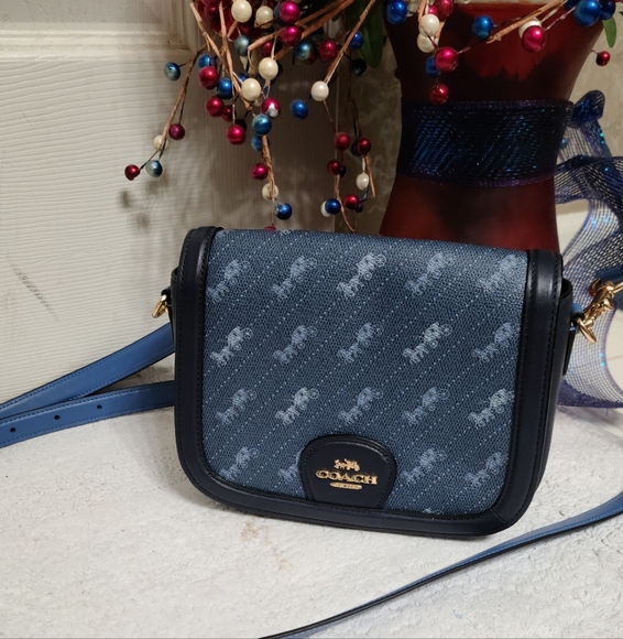 Coach Denim Blue and Black Crossbody Bag - Picture 2 of 9
